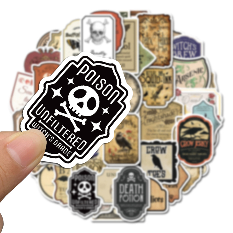 50 listova/set pečata gotički stil retro iznošene naljepnice DIY bilježnica ručni račun ljepljivi materijal naljepnice