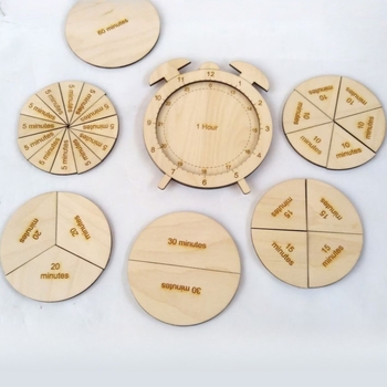 Ξύλινο Ρολόι Μαθησιακής Χρονιάς, Παιδικό Εκπαιδευτικό Ξύλινο Ρολόι Παιχνιδιού, Παιδικό Ρολόι Μαθησιακής Χρονιάς, Κλάσμα Χρόνου