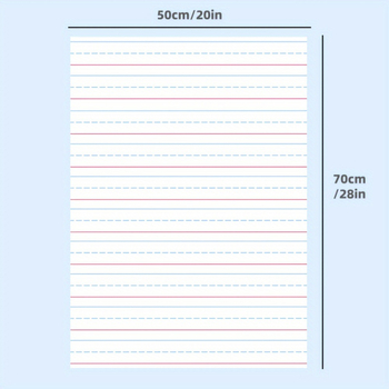 Трансграничен горещо продаван изтриваем образователен плакат с червена и синя линия за правопис, многократна употреба, издръжлив плакат за помощ при обучение