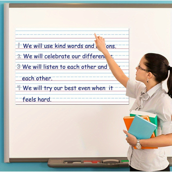 Трансграничен горещо продаван изтриваем образователен плакат с червена и синя линия за правопис, многократна употреба, издръжлив плакат за помощ при обучение