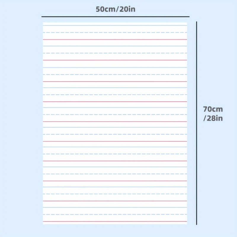 Трансграничен горещо продаван изтриваем образователен плакат с червена и синя линия за правопис, многократна употреба, издръжлив плакат за помощ при обучение