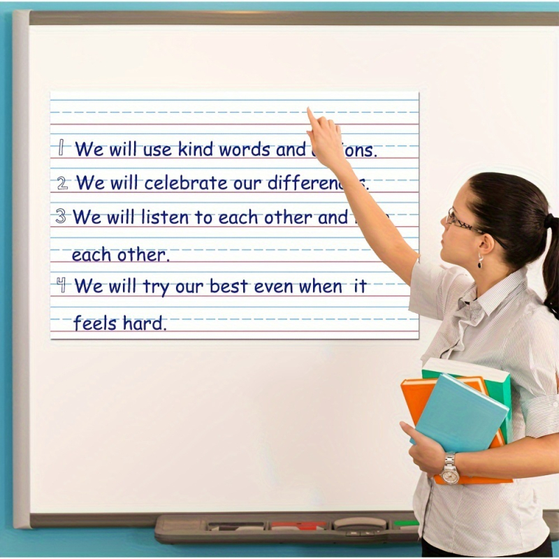 Трансграничен горещо продаван изтриваем образователен плакат с червена и синя линия за правопис, многократна употреба, издръжлив плакат за помощ при обучение