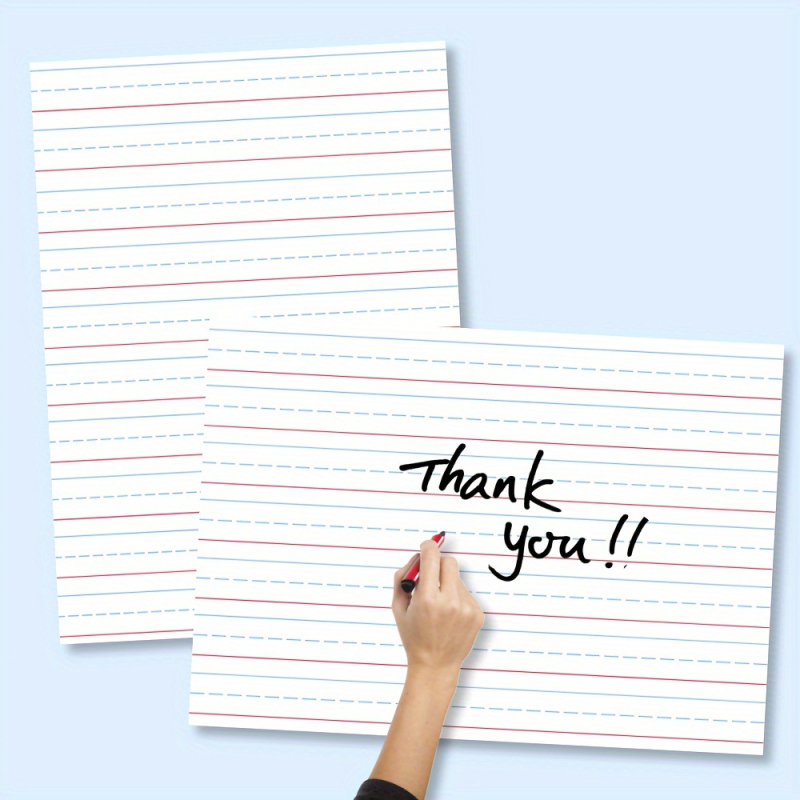 Трансграничен горещо продаван изтриваем образователен плакат с червена и синя линия за правопис, многократна употреба, издръжлив плакат за помощ при обучение