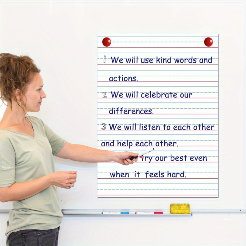 Трансграничен горещо продаван изтриваем образователен плакат с червена и синя линия за правопис, многократна употреба, издръжлив плакат за помощ при обучение