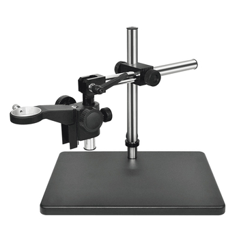 Gamintojai tiekia mikroskopo universalų ilgos rankos laikiklį su reguliuojamu sukimosi prailginimu, besisukančiu laikikliu, metaliniu stulpeliu, kolonėlės pagrindu.