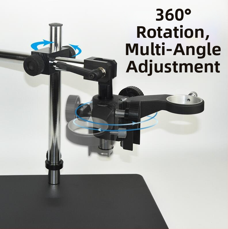 Производителите доставят микроскоп Универсална скоба за дълго рамо Регулируемо удължение за въртене Въртяща се скоба Метална основа за колона