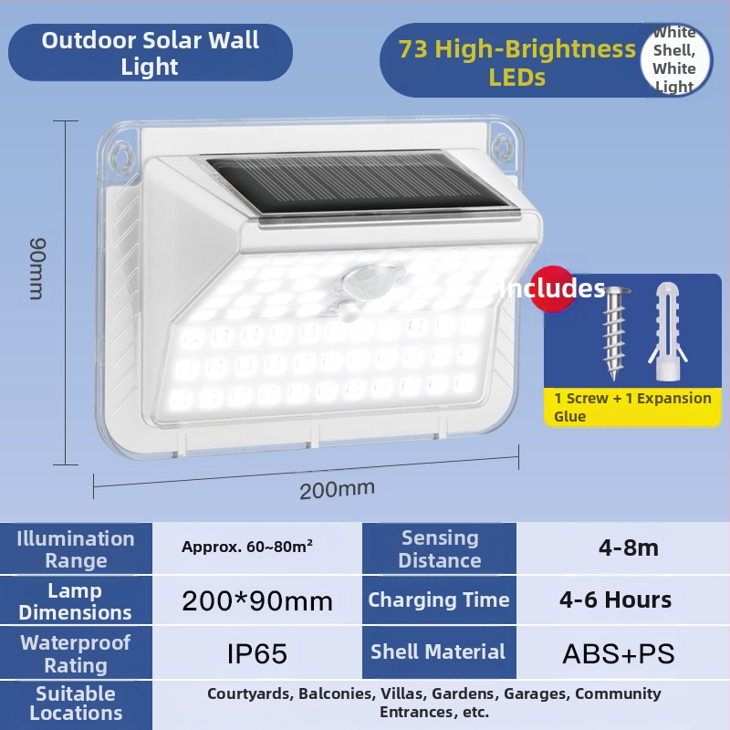 Kuum müük 2023 uus LED päikeseenergial töötav veekindel induktsioonlamp välistingimustes kasutatav sisehoovi seinalamp LED päikeseenergial töötav COB seinalamp