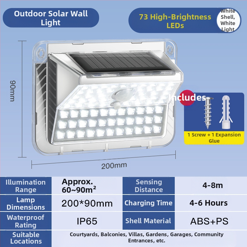 Kuum müük 2023 uus LED päikeseenergial töötav veekindel induktsioonlamp välistingimustes kasutatav sisehoovi seinalamp LED päikeseenergial töötav COB seinalamp