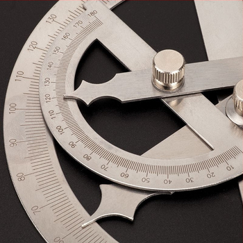 Nurgajoonlaud, kaheharuline, roostevabast terasest nurgamõõtur, 180-kraadine reguleerimine, poolringikujuline indeksmõõtur, nurgamõõtur, multifunktsionaalne nurk