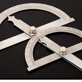 Nurgajoonlaud, kaheharuline, roostevabast terasest nurgamõõtur, 180-kraadine reguleerimine, poolringikujuline indeksmõõtur, nurgamõõtur, multifunktsionaalne nurk