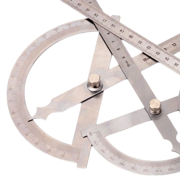 Nurgajoonlaud, kaheharuline, roostevabast terasest nurgamõõtur, 180-kraadine reguleerimine, poolringikujuline indeksmõõtur, nurgamõõtur, multifunktsionaalne nurk