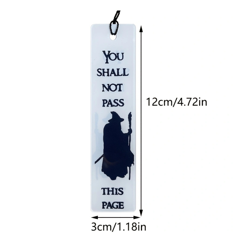 Dvipusis atspausdintas akrilinis skirtukas „Šio puslapio nepraleisite“ su kutais