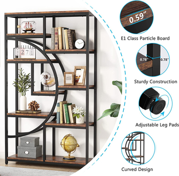 Рафт за дисплей, домакински модерен дисплей, библиотека, желязна дървена конструкция, може да се персонализира