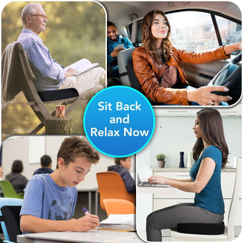 Αυτοκίνητο Γραφείο Σπίτι Αργής Ανάκαμψης Μαξιλάρι Καθίσματος Αφρού Μνήμης Plus Οσφυϊκή Υποστήριξη Εργονομικό Μακροχρόνια Κάθισμα Δεν Κουράζεται Αφαιρούμενο και Πλενόμενο