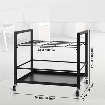 Εργοστασιακό εσωτερικό καρότσι αποθήκευσης έργων τέχνης τριών στρωμάτων, σιδερένιο τροχό γιόγκα χαλάκι αποθήκευσης πολλαπλών λειτουργιών ράφι