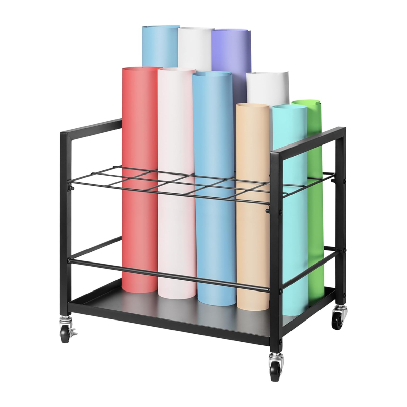 Gyárilag közvetlen beltéri háromrétegű műtárgytároló kocsi, vaskerekes jógaszőnyeg-tároló állvány, többfunkciós állvány