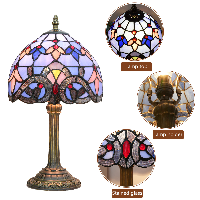 20 cm Euroopa stiilis retro sinine barokkne magamistoa öölaualamp