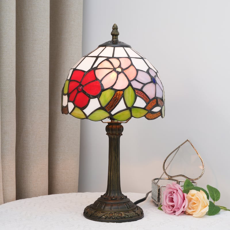 20CM europska Tiffany stolna lampa od vitraja, američka pastoralna stolna lampa za spavaću sobu, američka jutarnja slava