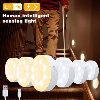 2025 Ново трансгранично дропшипинг 6 бр./кутия USB зареждане на вътрешно осветление Интелигентна сензорна светлина