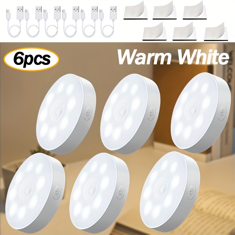 2025 Ново трансгранично дропшипинг 6 бр./кутия USB зареждане на вътрешно осветление Интелигентна сензорна светлина