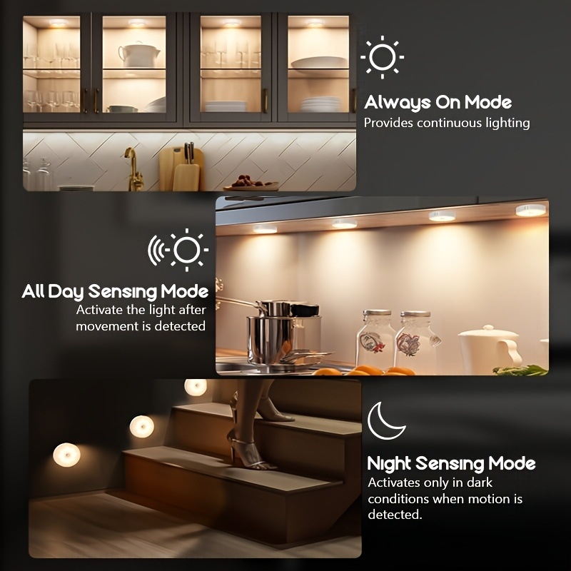 2025 Ново трансгранично дропшипинг 6 бр./кутия USB зареждане на вътрешно осветление Интелигентна сензорна светлина