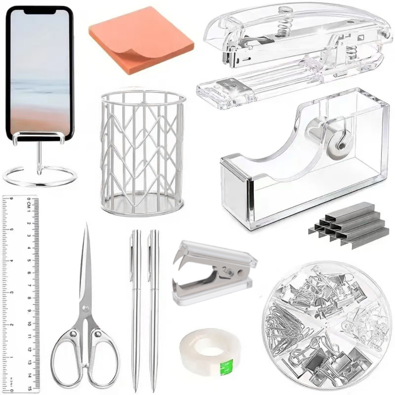 Tehase hulgimüügi läbipaistev akrüülist klammerdaja lindihoidja metallist pliiatsihoidja nr 12 piiriülene klammerdaja ülikond