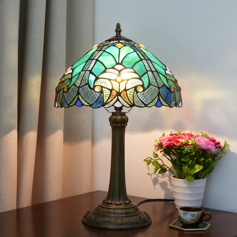 Europski Tiffany vitraž 30 cm plava vintage blagovaonska barska lampa dnevni boravak stol spavaća soba noćna lampa