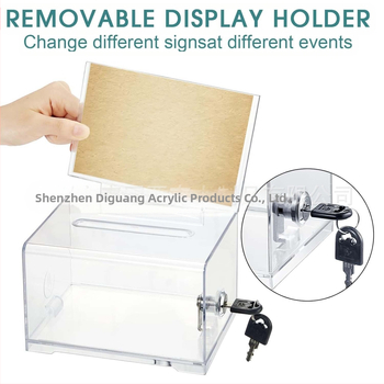 Ακρυλικό κουτί δωρεάς με κλειδαριά, διαφανές κουτί ψηφοφορίας, κουτί δωρεάς, κουτί προτάσεων συγκέντρωσης χρημάτων, δοχείο αποθήκευσης, κουτί λαχειοφόρων αγορών, κουτί ψηφοφορίας