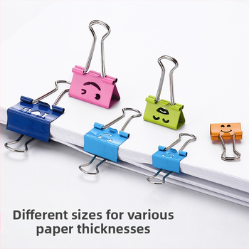 Didmeninė prekyba spalvotais ilgauodegiais segtukais, besišypsančio veido ilgauodegiais segtukais, apsaugančiais nuo uodegos, biuro segtukais, A4 formato aplankams.