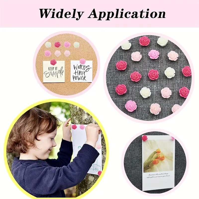 Mišrių spalvų gėlės, gėlių smeigtukai, kūrybinė pranešimų lentos nuotraukų sienos dekoracija, kamštinės fiksuotos smeigtukai, didmeninė prekyba