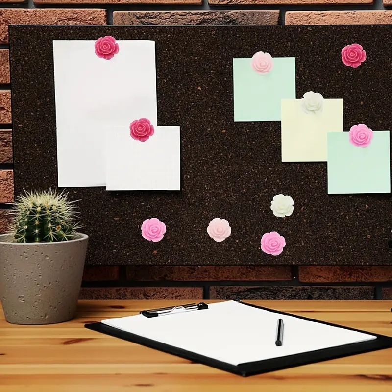 Mišrių spalvų gėlės, gėlių smeigtukai, kūrybinė pranešimų lentos nuotraukų sienos dekoracija, kamštinės fiksuotos smeigtukai, didmeninė prekyba