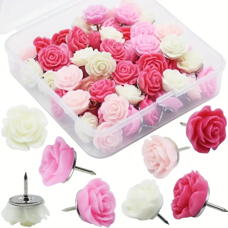 Mišrių spalvų gėlės, gėlių smeigtukai, kūrybinė pranešimų lentos nuotraukų sienos dekoracija, kamštinės fiksuotos smeigtukai, didmeninė prekyba