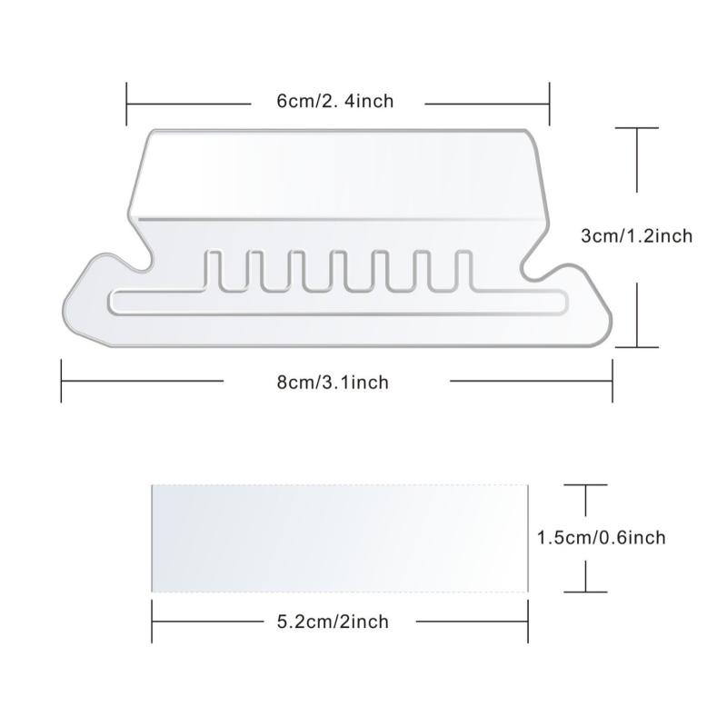 100 žymeklių laikiklis, permatomas PVC etikečių rašymo segtukas su dokumentų klasifikavimo segtuku, 100 rašomųjų popierių