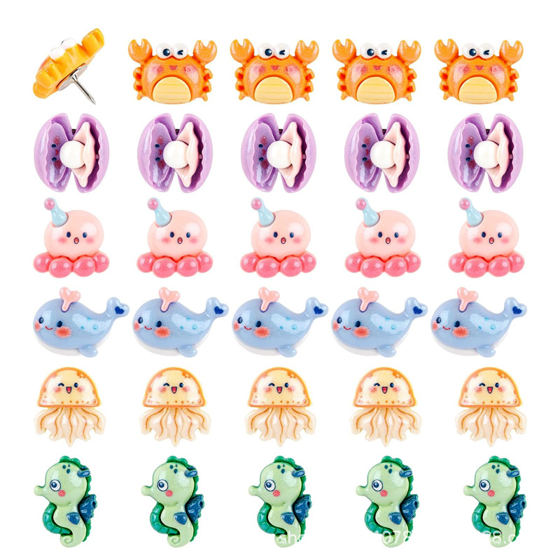 Tarpvalstybiniai „Amazon“ jūrinių kriauklių gyvūnų smeigtukai, dervos smeigtukai, kūrybingi dekoratyviniai mieli smeigtukai