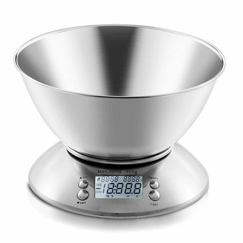 Buitinės nerūdijančio plieno virtuvės svarstyklės 5 kg su dubenėliu, kepimo svarstyklės, medicininės svarstyklės, daugiafunkcės elektroninės svarstyklės, sveriančios maisto produktus