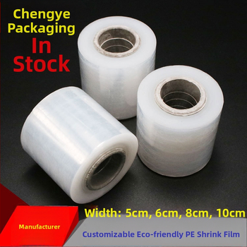 Фабрично едро на едро PE телено фолио 6 см 5 см прозрачно самозалепващо се индустриално фолио за опаковане на малка ролка PE стреч фолио