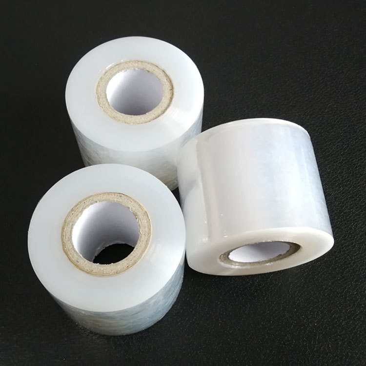Фабрично едро на едро PE телено фолио 6 см 5 см прозрачно самозалепващо се индустриално фолио за опаковане на малка ролка PE стреч фолио
