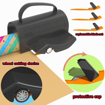 Ietinamā papīra griezējs papīra griezējs Rullējiet ietinamo papīru ar rokturi papīra griezējs papīra griezējs