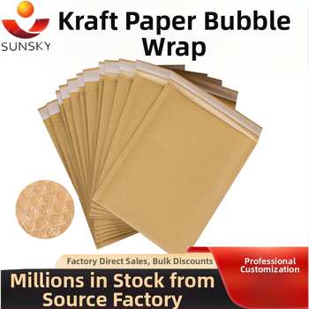 Natūralaus kraftpopieriaus burbulinis maišelis putplasčio pakavimo maišelis, atsparus smūgiams, burbulinis vokų maišelis, drabužių maišelis, mažas, aplinkai nekenksminga medžiaga