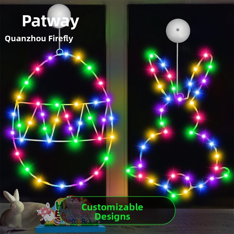 24 „Amazon“ velykinių kūrybingų kiaušinių triušių kaltinės geležies lempos LED šviesos baterijų dėžutės langų dekoravimo modeliavimo lempa