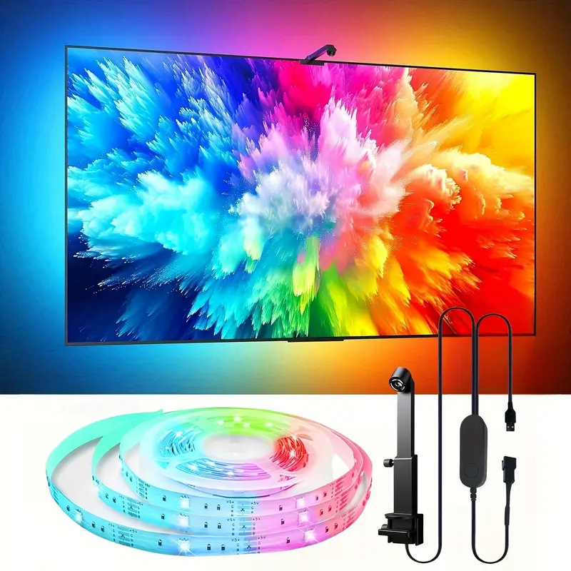 TV TV to paties ekrano aplinkos apšvietimas išmanioji šviesos juosta su ekrano fiksavimu TV ekrano sinchronizavimas RGB spalvinga LED aplinkos šviesa