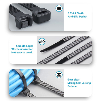 Μαύρο άσπρο αυτοκόλλητο πλαστικό δεματικό καλωδίων 3*150*4*200*250 νάιλον δεματικό καλωδίων