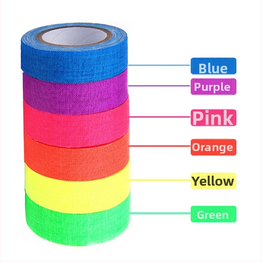 UV fluorescencinė audinio juosta, fotografavimo komandos žymėjimo rekvizitai, scenos pozicionavimo žymėjimo numeris, didelio lipnumo, atspari dilimui audinio juosta, rašto juosta