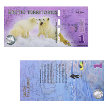 Производител на едро трансгранична арктическа 1-500 с флуоресцентна колекция от сърце, възпоменателна монета, възпоменателна банкнота, подарък