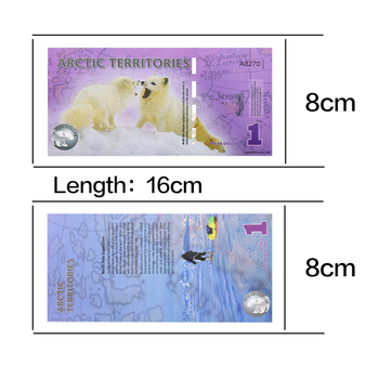 Производител на едро трансгранична арктическа 1-500 с флуоресцентна колекция от сърце, възпоменателна монета, възпоменателна банкнота, подарък