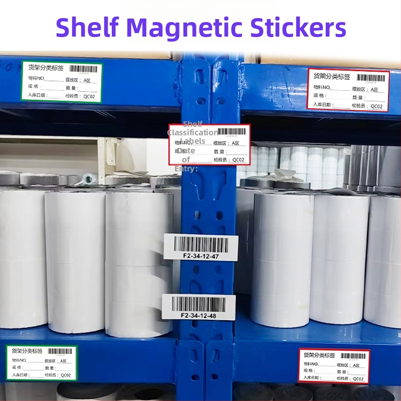 Magnetické etikety na suché mazanie, polica, magnetická nálepka, klasifikácia skladu, mäkká magnetická nálepka s názvom listu