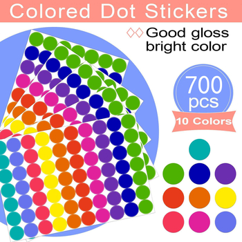 Színes matrica pöttyös matrica óvodai színes kézzel írott üres pecsét matrica kerek pecsét címke matrica