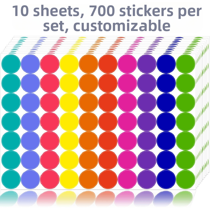 Színes matrica pöttyös matrica óvodai színes kézzel írott üres pecsét matrica kerek pecsét címke matrica