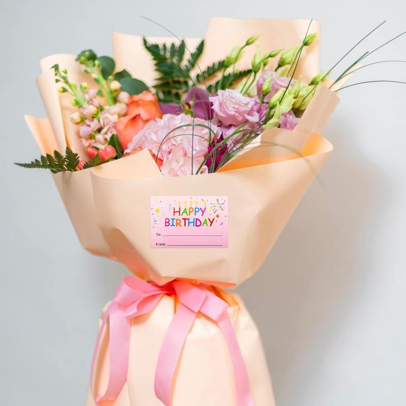 Boldog születésnapot ajándék címke név ajándék címke ajándékokhoz rózsaszín