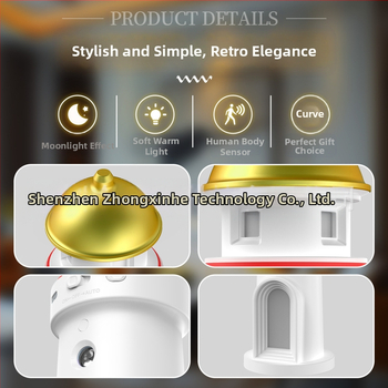 Piiriülene kuuvalguse tuletorni projektsioonlamp atmosfääri öövalgus pühadekingituste kaunistused inimkeha andur atmosfäärilamp nutikas laualamp